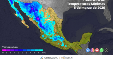 El frente frío número 39 que se extenderá sobre el noroeste de México; se prevén rachas de viento de 60 a 80 km/h en regiones de Sonora, Chihuahua, Durango, Tamaulipas