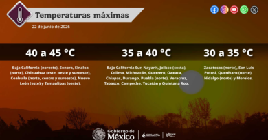 Se pronostican temperaturas máximas de 40 a 45°C en Baja California, Sonora, Sinaloa, Chihuahua