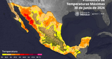 Continuará el ambiente muy caluroso en el noroeste y norte del país con temperaturas de 40 a 45°C en regiones de Baja California Sur, Sonora, Chihuahua y Sinaloa