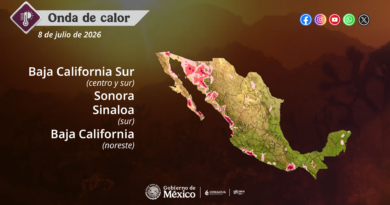 Continuará el ambiente muy caluroso en estados del noroeste y norte de México, y prevalecerá la onda de calor en Baja California, Baja California Sur, Sonora y Sinaloa