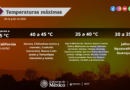 Se prevén temperaturas máximas superiores a 45°C en Baja California; de 40 a 45°C en Sonora