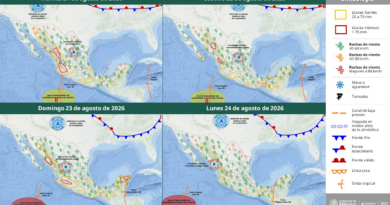 Se prevé viento con rachas de 50 a 70 km/h en regiones de Sonora, Durango, Zacatecas, Coahuila, Nuevo León y Tamaulipas